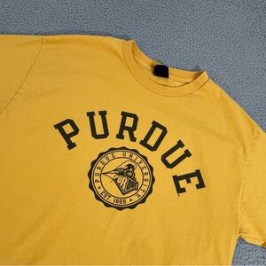 Vintage Purdue University Shirt Men L Gold Short Sleeve Tee